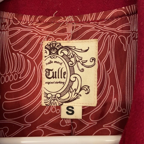 Red Wool Blend Fall Coat - Picture 2 of 8